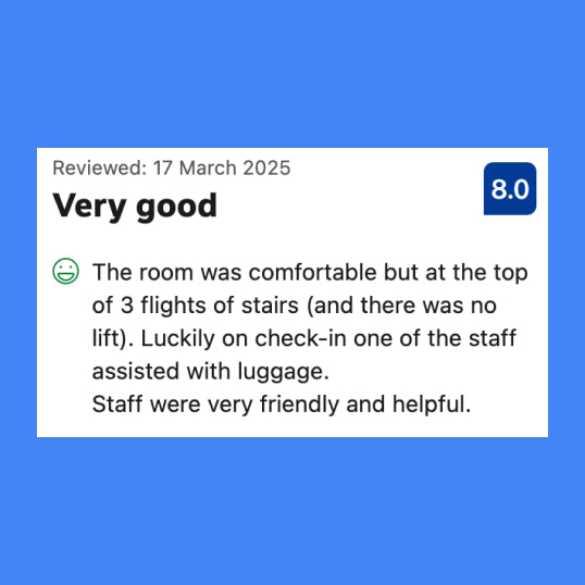 Comprar reseñas de 5 estrellas en Booking