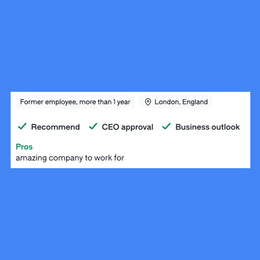Comprar reseñas de 5 estrellas en Glassdoor