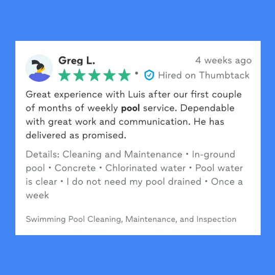 Comprar reseñas de 5 estrellas en Thumbtack