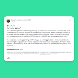 Comprar reseñas de 1 estrella en TripAdvisor
