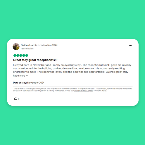 TripAdvisor 5 Stars Reviews